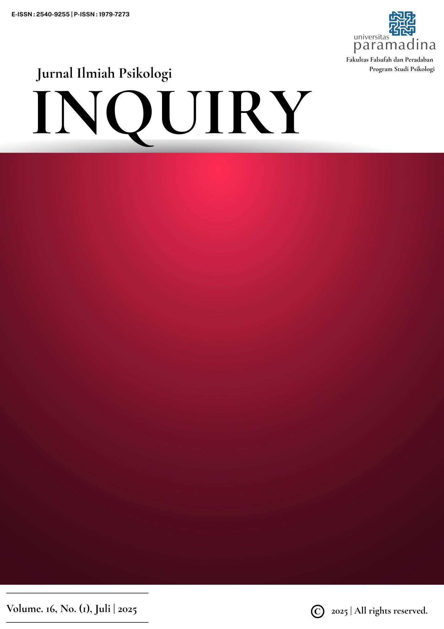 					View Vol. 16 No. 1 (2025): Kesejahteraan Psikologis Lintas Konteks
				